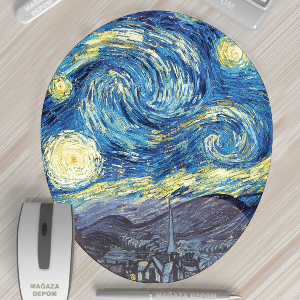Toptan Van Gogh Mouse Pad - Bilek Destekli Oval MousePad Fiyatları
