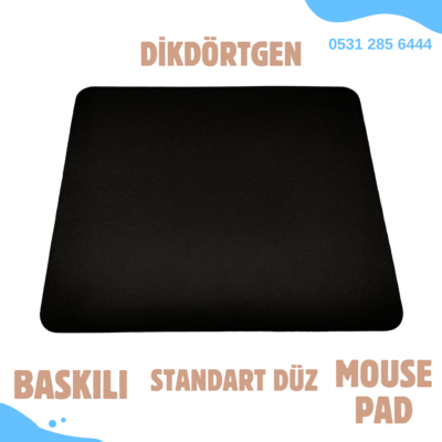 Toptan Standart MousePad – Siyah Renkli Düz Mouse Pad
