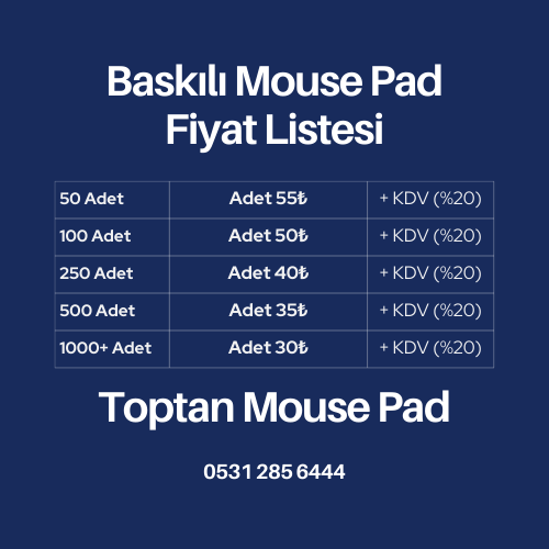 Kurumsal Logo Baskılı Mouse Pad Fiyatları